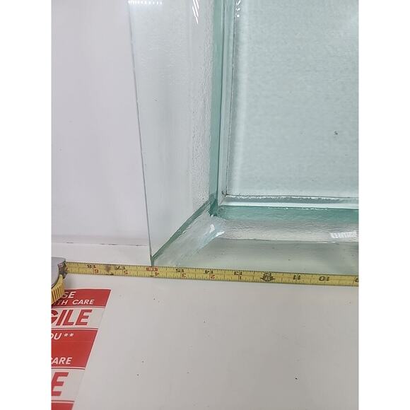 Glass rectangular ashtray-6 channel Blue/green mid century modern 16.25x12.5 - Picture 5 of 6